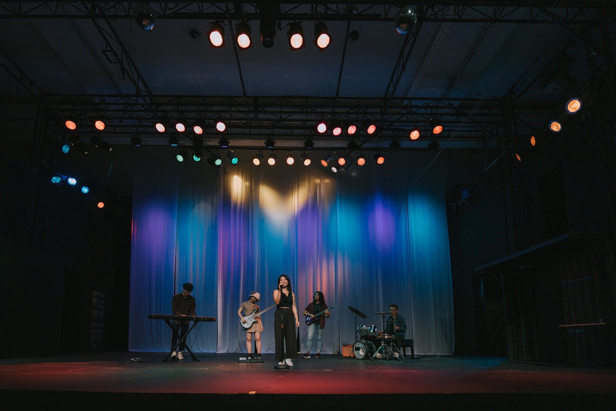 Live music scene with audience and stage lights